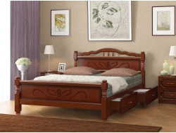 Кровать Карина-5 с 2-мя ящиками 900 Орех
