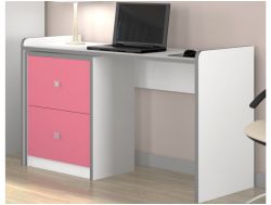 Стол Дельта-15.03 Сильвер с тумбой белый-розовый