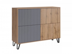 Комод Ливерпуль Дуб Вотан/Графит Софт