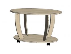 Стол журнальный овальный ясень шимо светлый