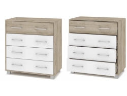 Комод Пекин Серый дуб - Белый