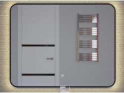 Зеркало Uperwood Modul черное теплая подсветка 80х80 см