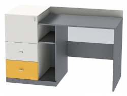 Стол письменный Клео Ст-1 графит, миндаль, солнечный